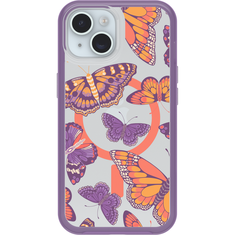 product image 2 - iPhone 16e and iPhone 15/14/13 Case Symmetry Series Clear for MagSafe - Fluttering Flora